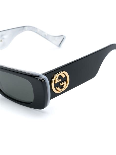 gucci black interlocking g rectangular sunglasses|buy gucci sunglasses online.